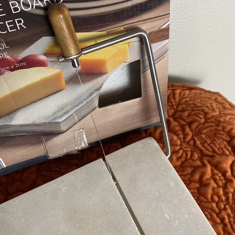Marble Cheese Board with Wire Slicer NIB